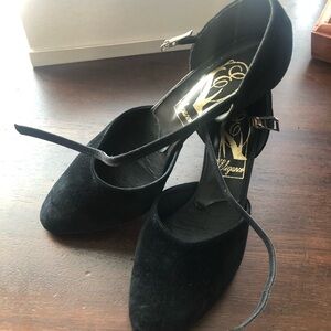 Elegance black suede tango/ballroom shoe